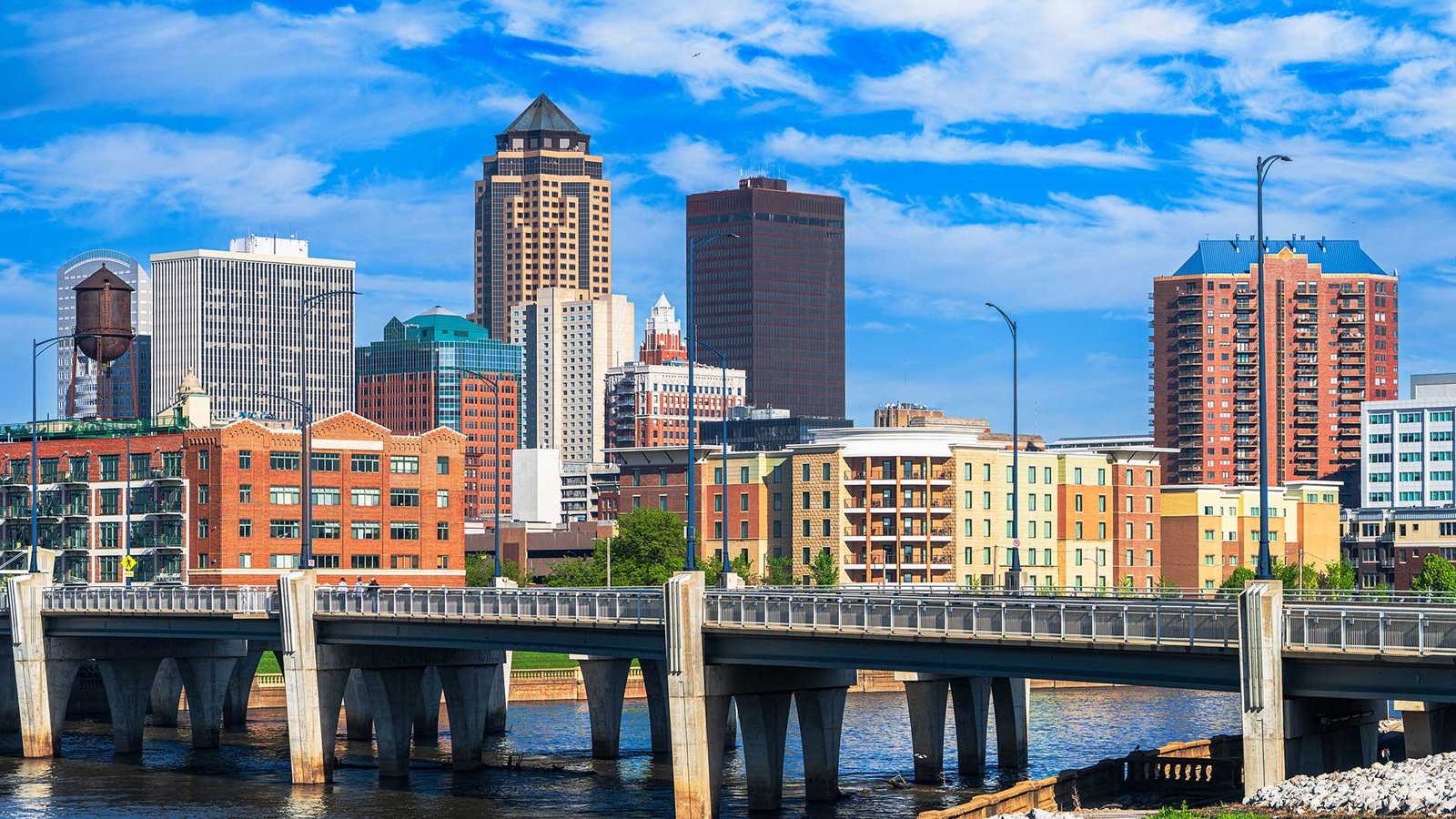 Downtown Des Moines skyline across the river